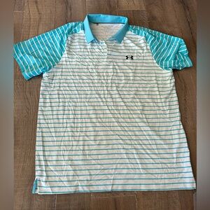 Under Armour Aqua and White Polo